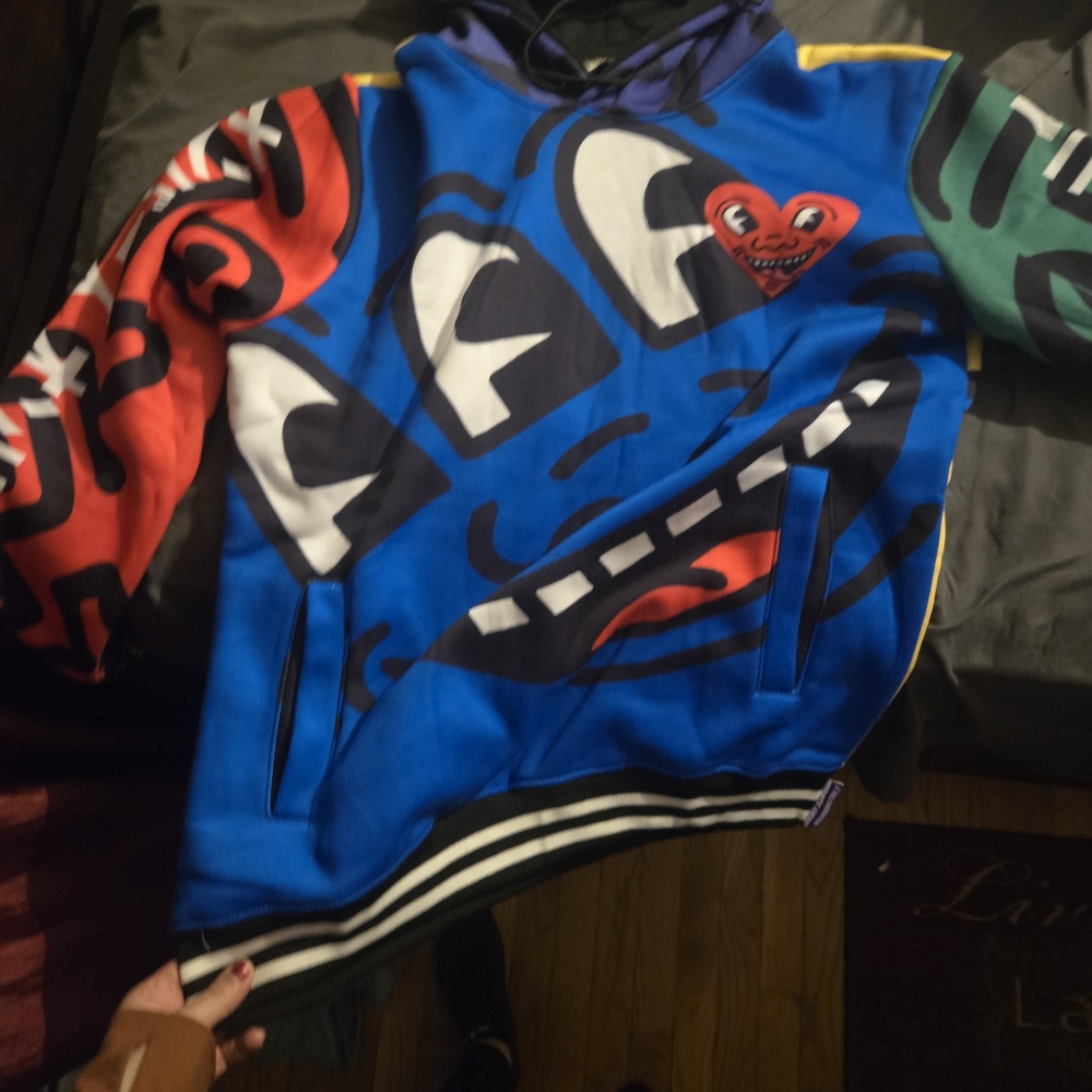 Members Only Blue and Red Graphic Sweater
